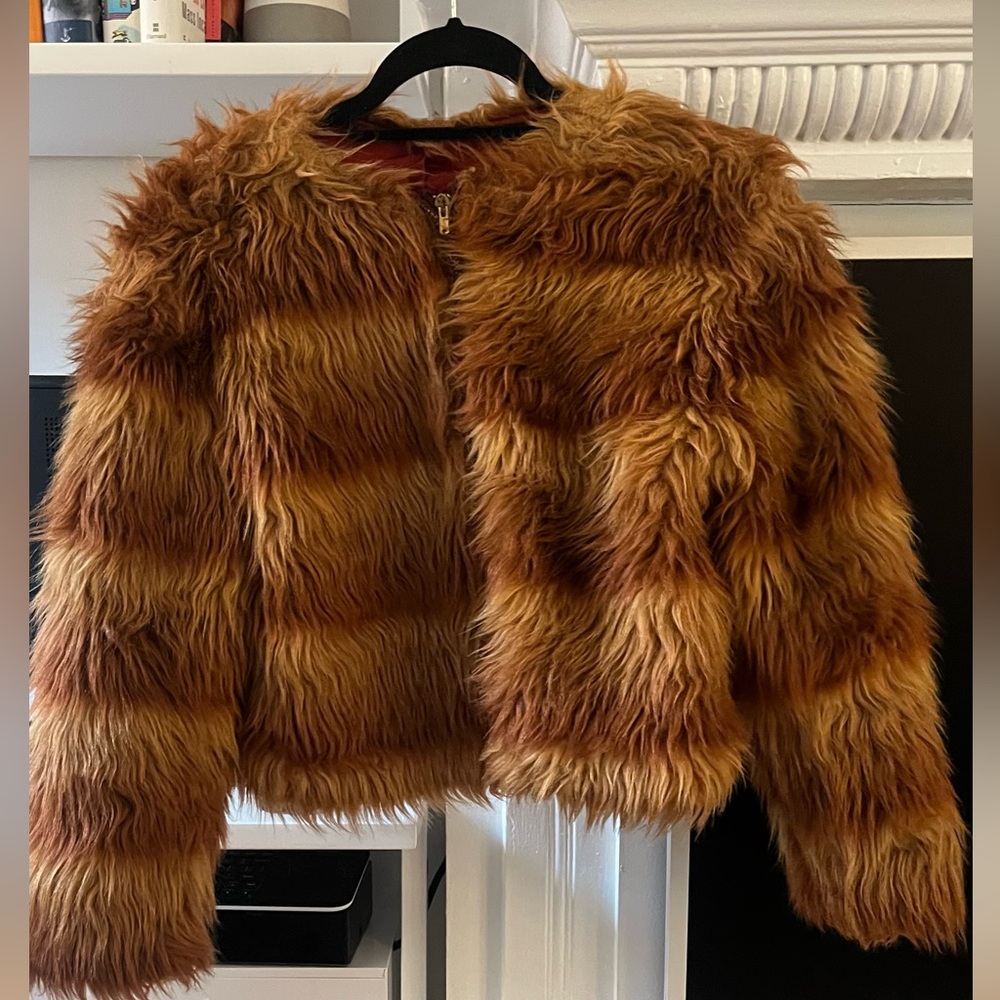 Faux Fur Striped Jacket